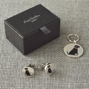 Black Labrador Cufflinks And Dog Tag Set