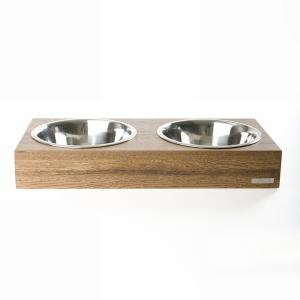 Mini DOUBLE WOODEN DOG&CAT BOWL