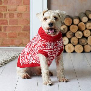 Traditional Fairisle Knitted Christmas Dog Jumper