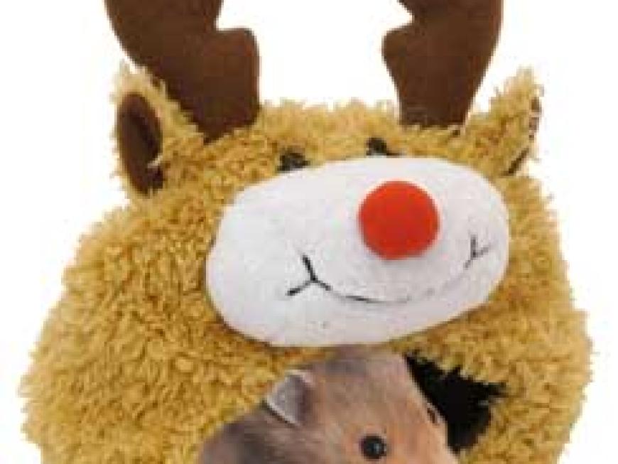 Boredom Breaker Reindeer Snuggle Bed for Hamsters & Mice
